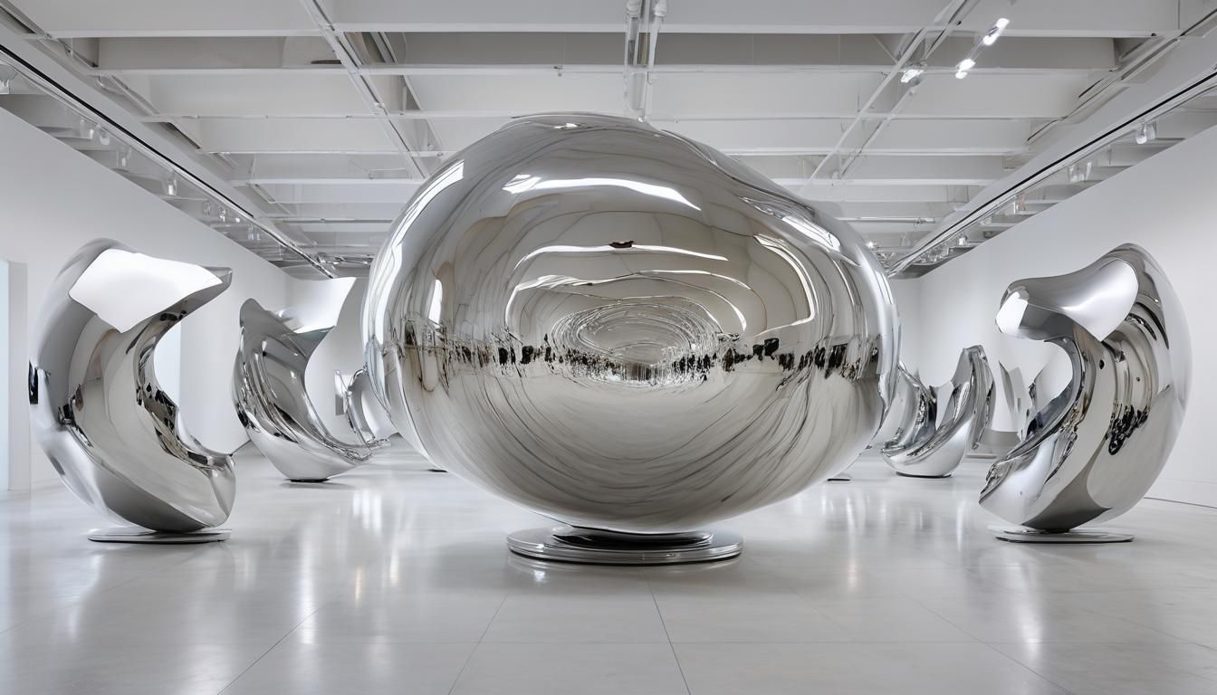 Reflective Surrealism: Mirrored Abstract Sculptures