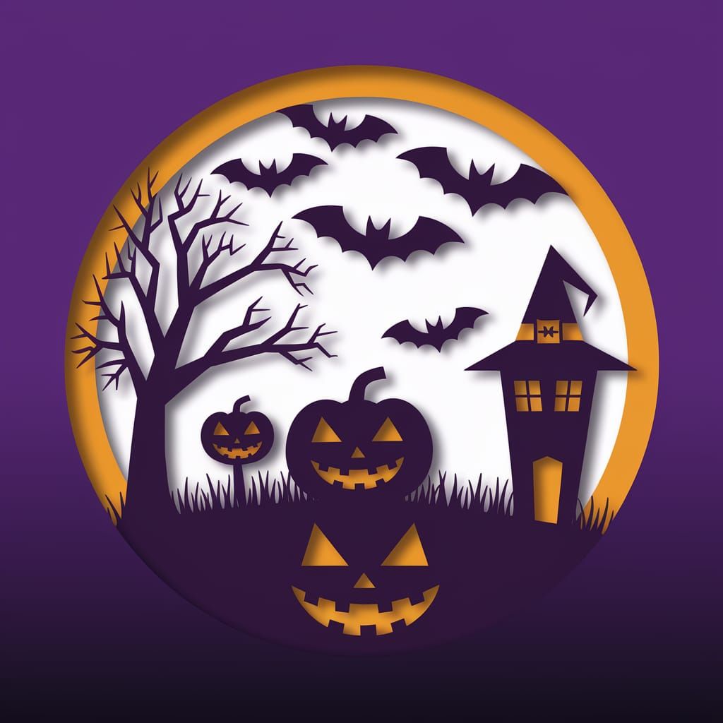 Halloween Paper Cut Craft in a Circle