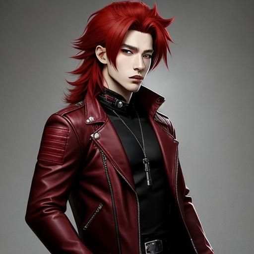Red-Haired Teen in Anime Style
