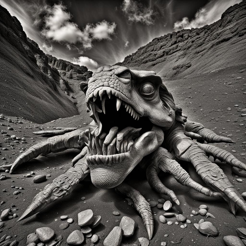 Intense Portrait in Carboniferous Epoch Style