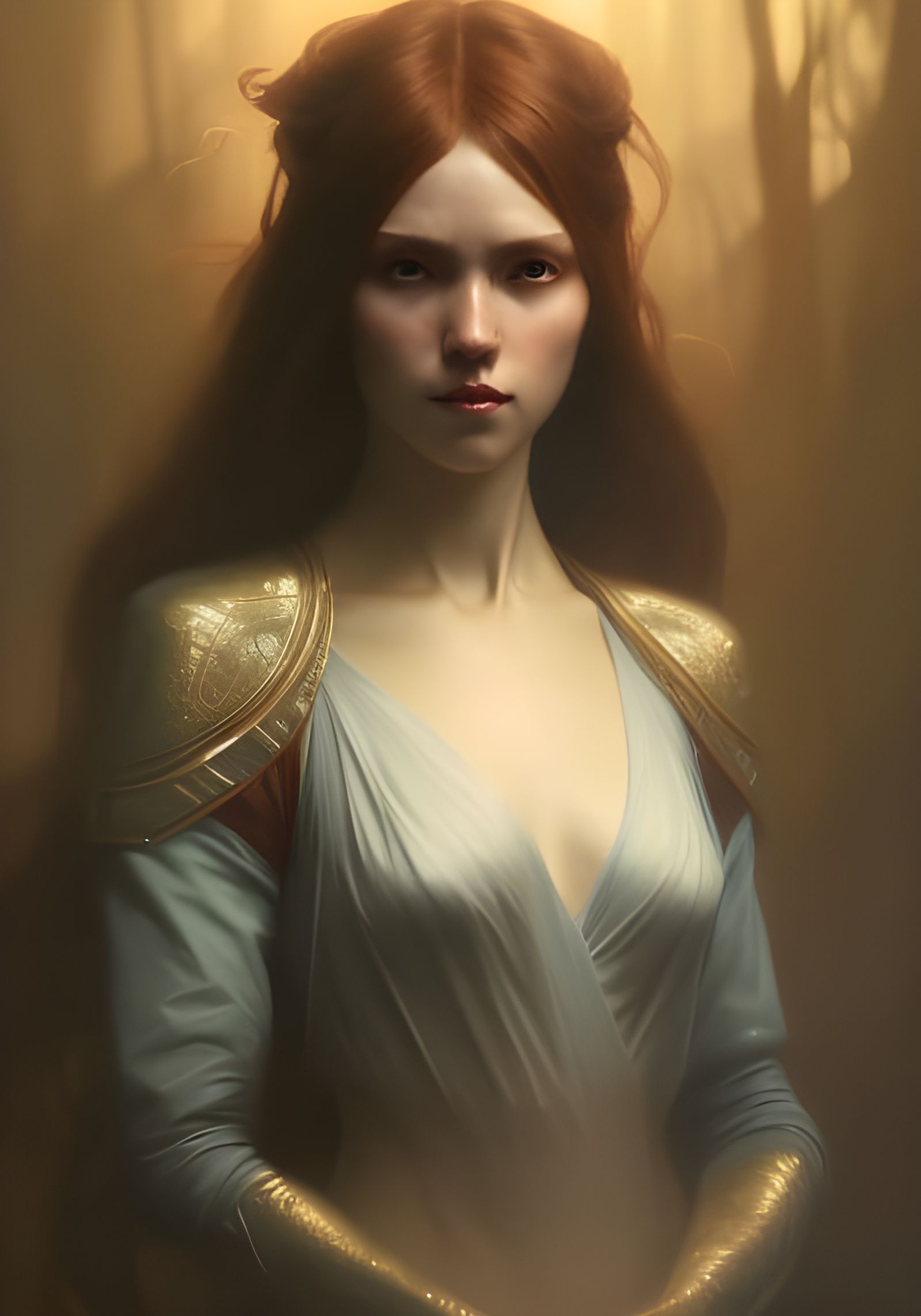 Hyperrealistic Jedi Woman Portrait in Detailed Art Style