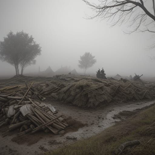 WWI Battle of Verdun: Trench Warfare in Fog