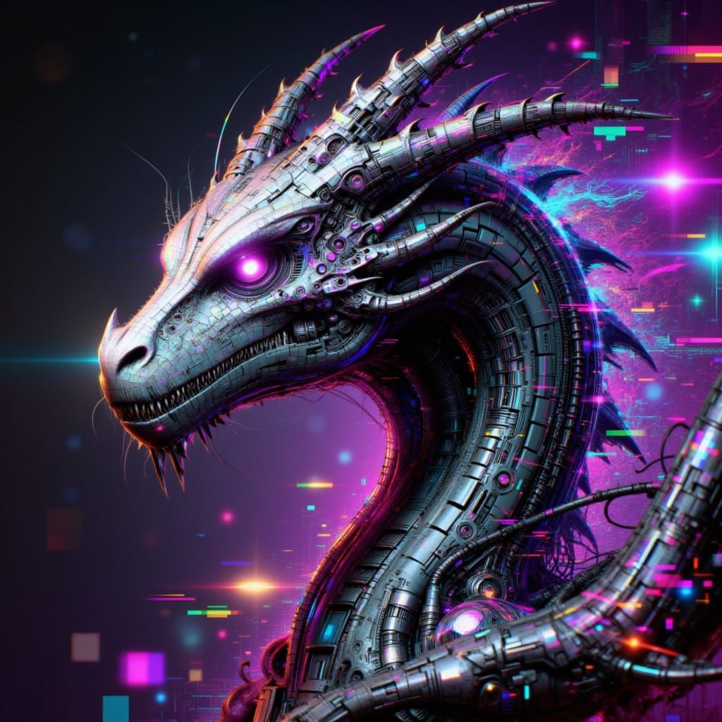 Majestic Void Dragon Soaring Through the Cosmos