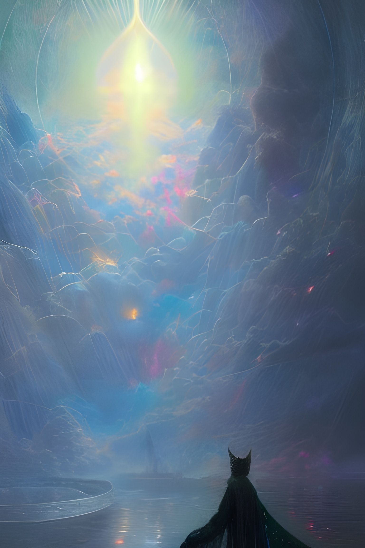 Astral Lucifer: Cosmic Mixed Media Illustration