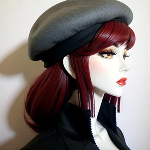 Surreal Portrait: Massive Beret, Micro-Cranial Artist