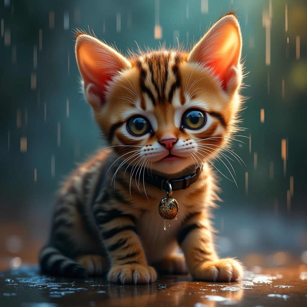 Crying Kitten in the Rain: Expressive Digital Art