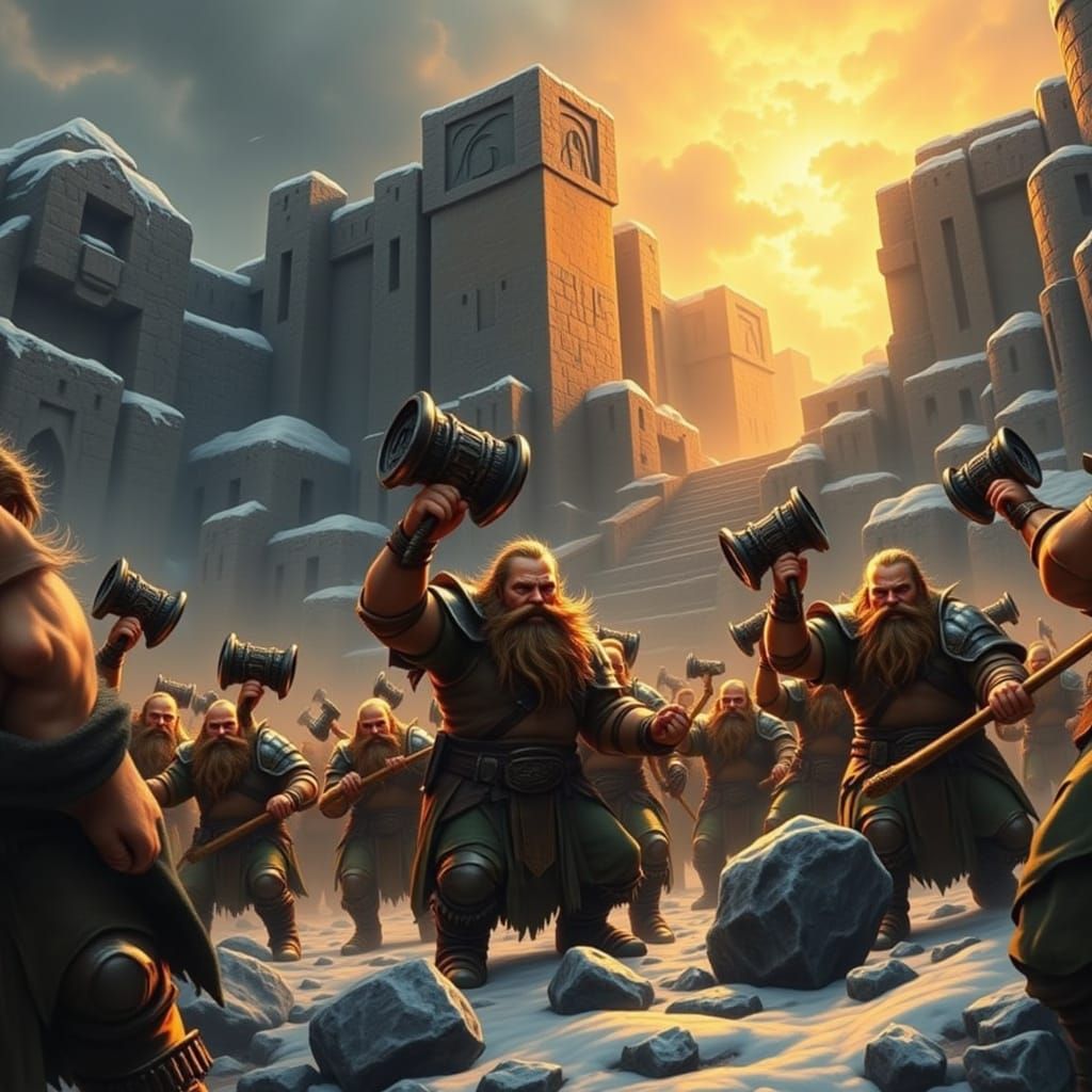 Dwarven Architecture in a Fierce Medieval Landscape