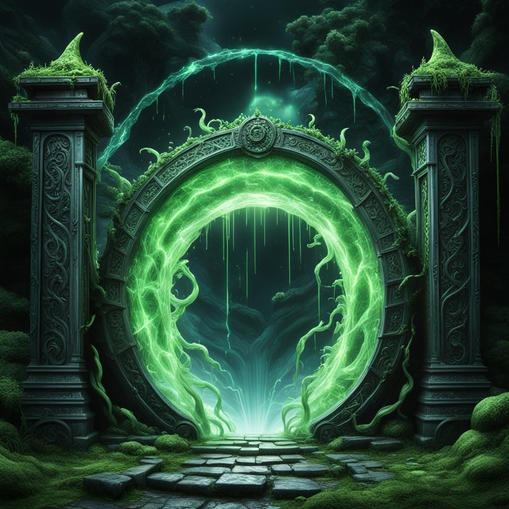 Slime Magic Portal with Spell Flashes