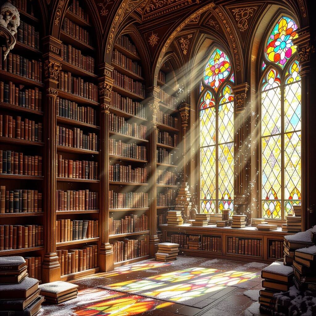 Whimsical Library of Gingerbread and Wafer Paper Books