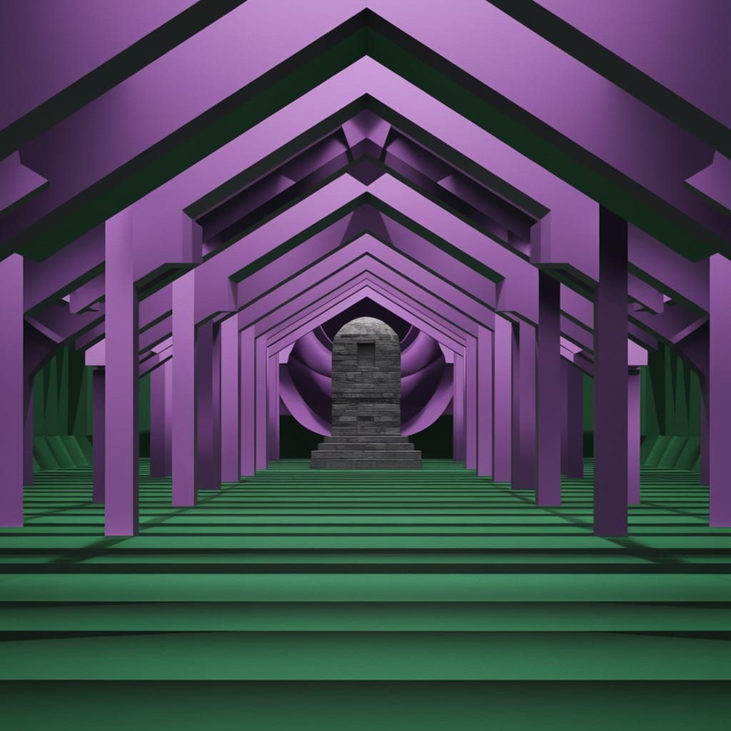 Abstract Monastery Architecture in Suprematist Style