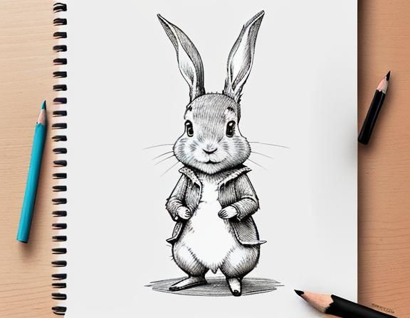 Pencil Sketch of Peter Rabbit