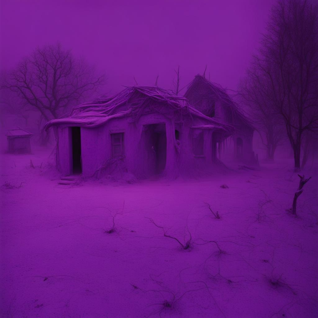 Eerie Purple World: A Bleak Still Life