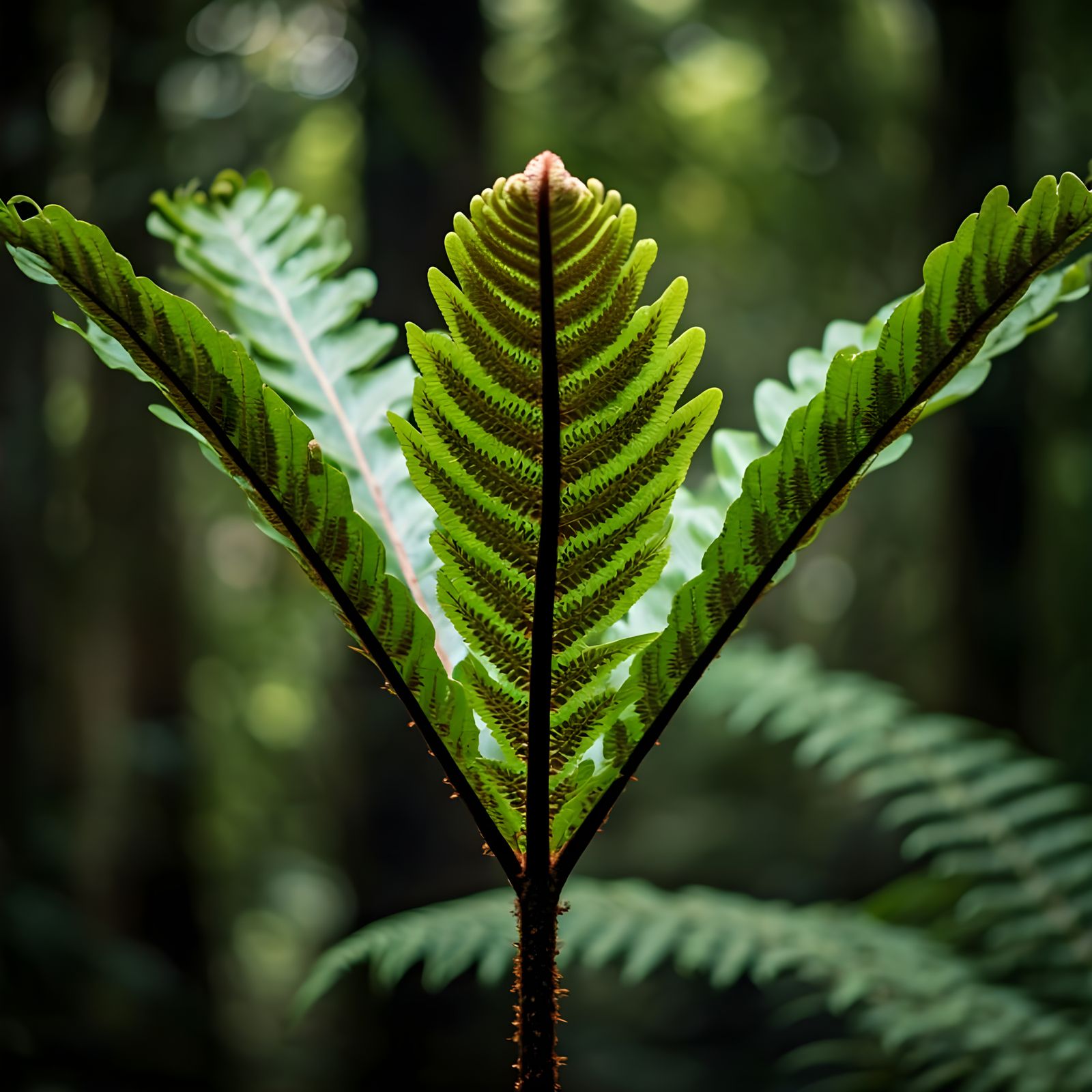 Indonesian Vegetable Fern in Lush Forest