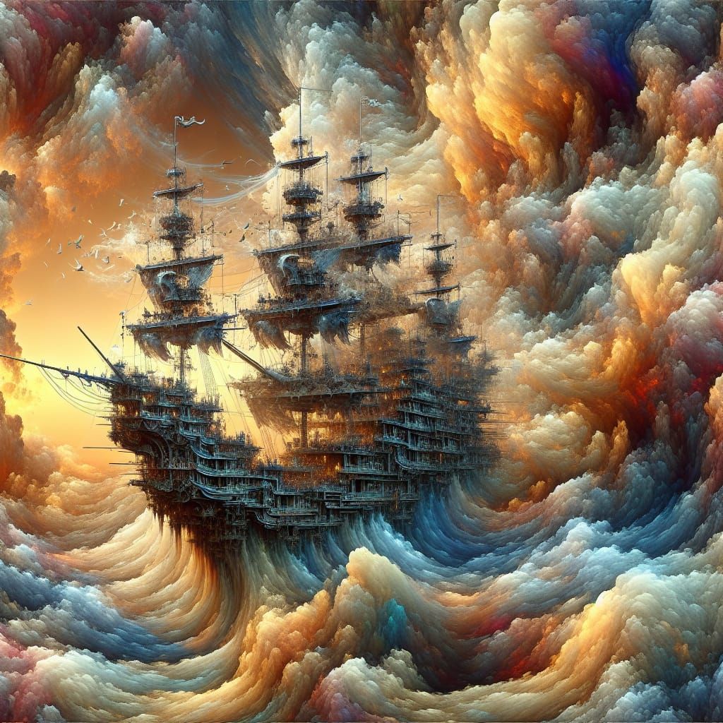 Sailing the Cosmic High Seas in a Hyper-Realistic Masterpiec...