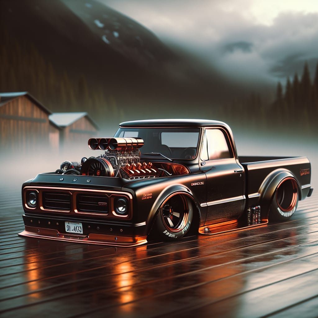 Copper Black 1989 Dodge D100 Racing Truck