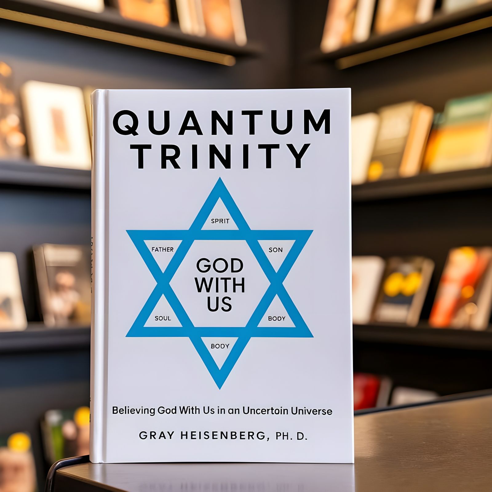 Quantum Trinity Book on Boutique Bookstore Counter