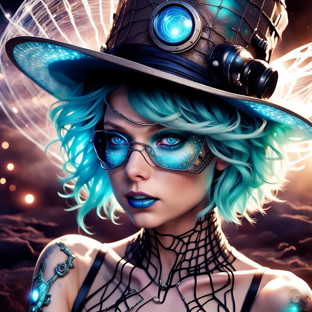 Steampunk Avatar Battling UFOs in Desert Storm