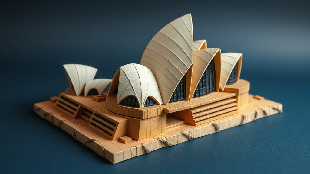 Sydney Opera House in Paper Maché Style