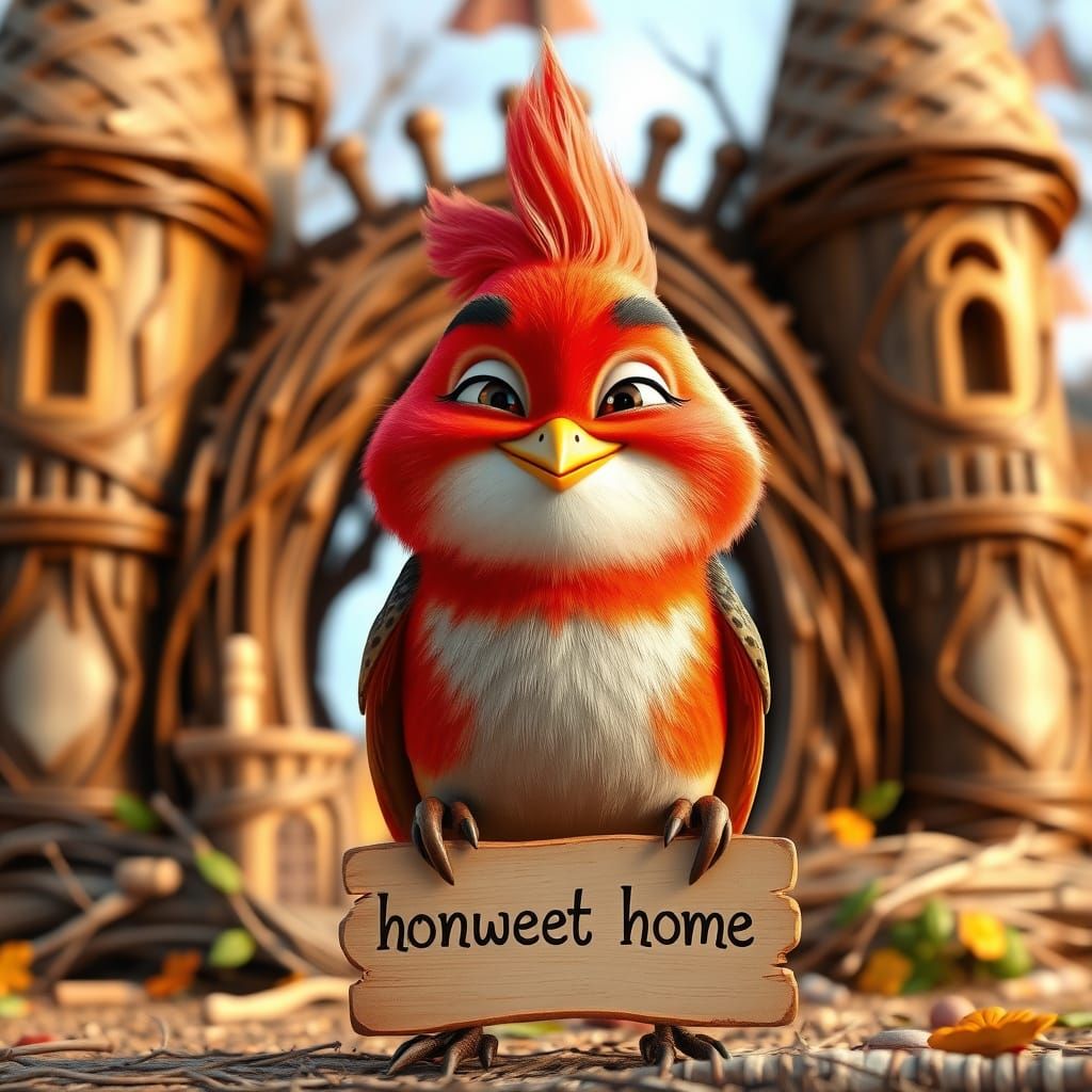 Robin Builder of a Twig Castle