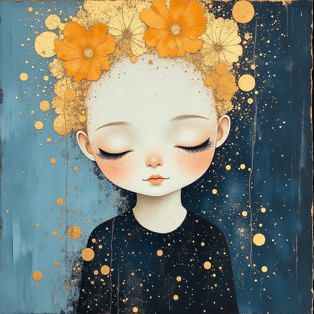 Whimsical Little Boy Blue in a Fairytale Setting