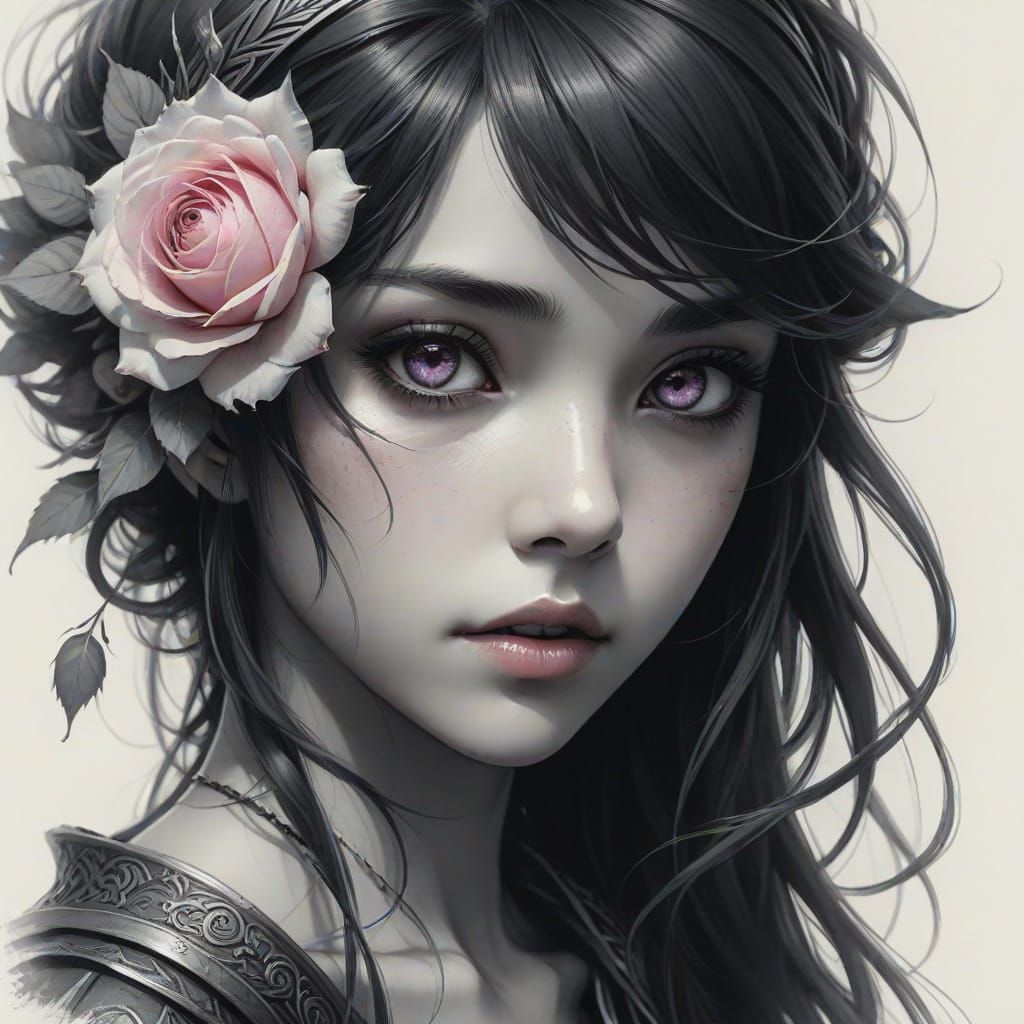 Ethereal Fantasy Elf Princess in Charcoal