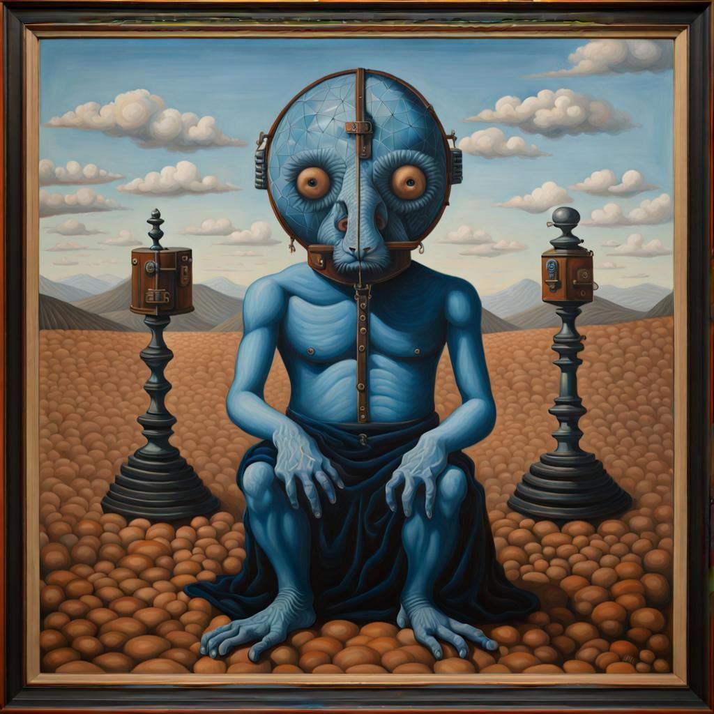 Surreal Oil Painting with Fictional Subject