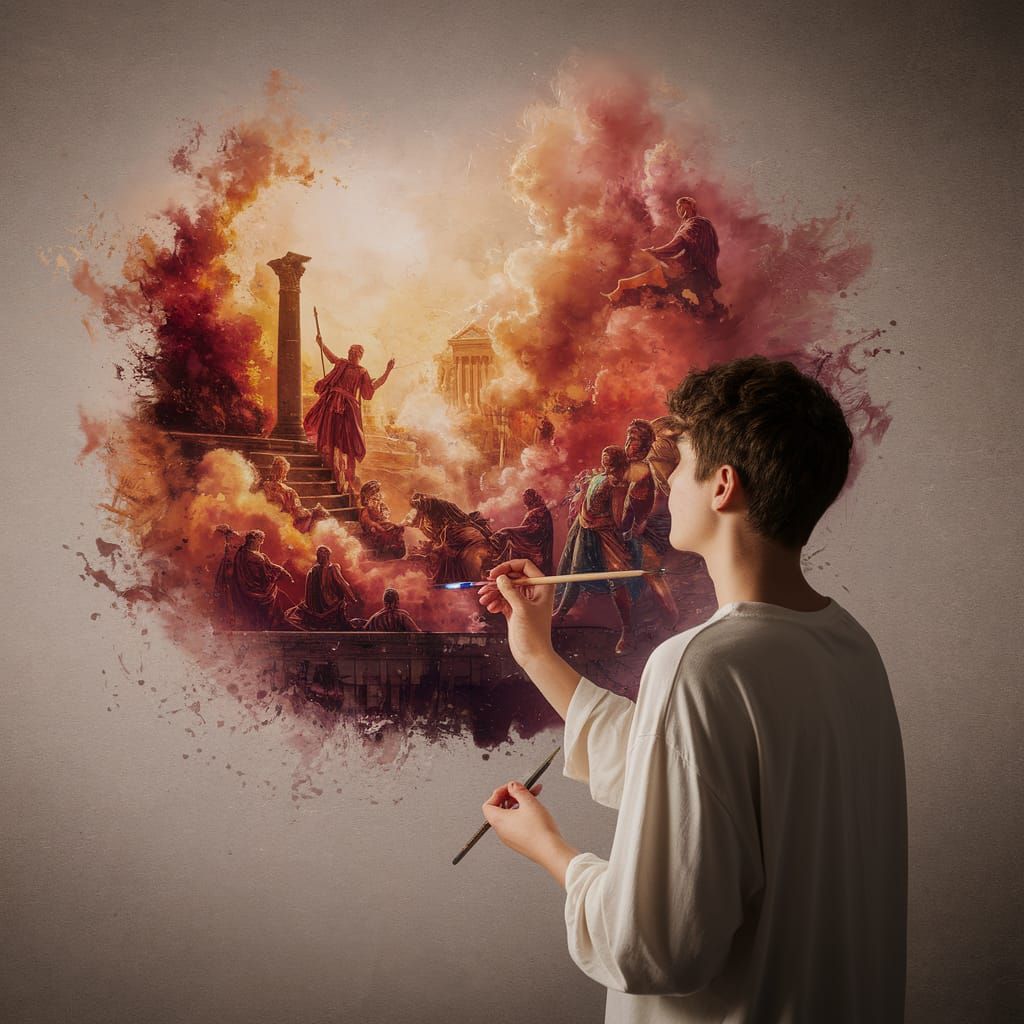 Roman Civilization Meets Contemporary World, Hyperdetailed