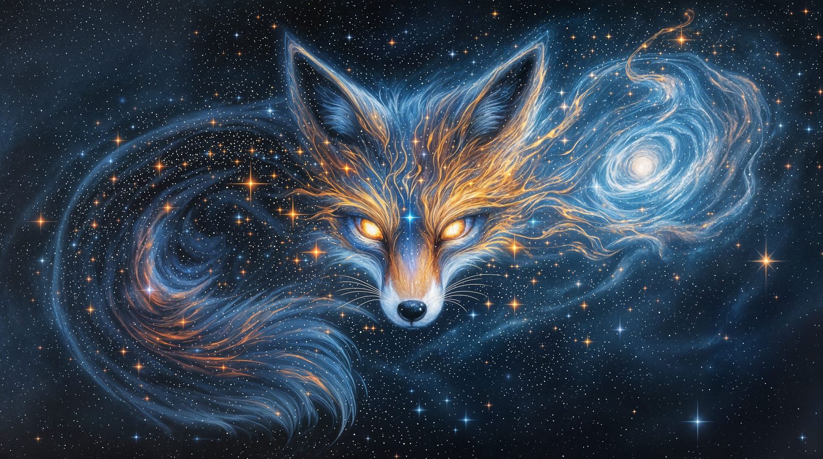 Cosmic Fox in Dreamlike Celestial Realms