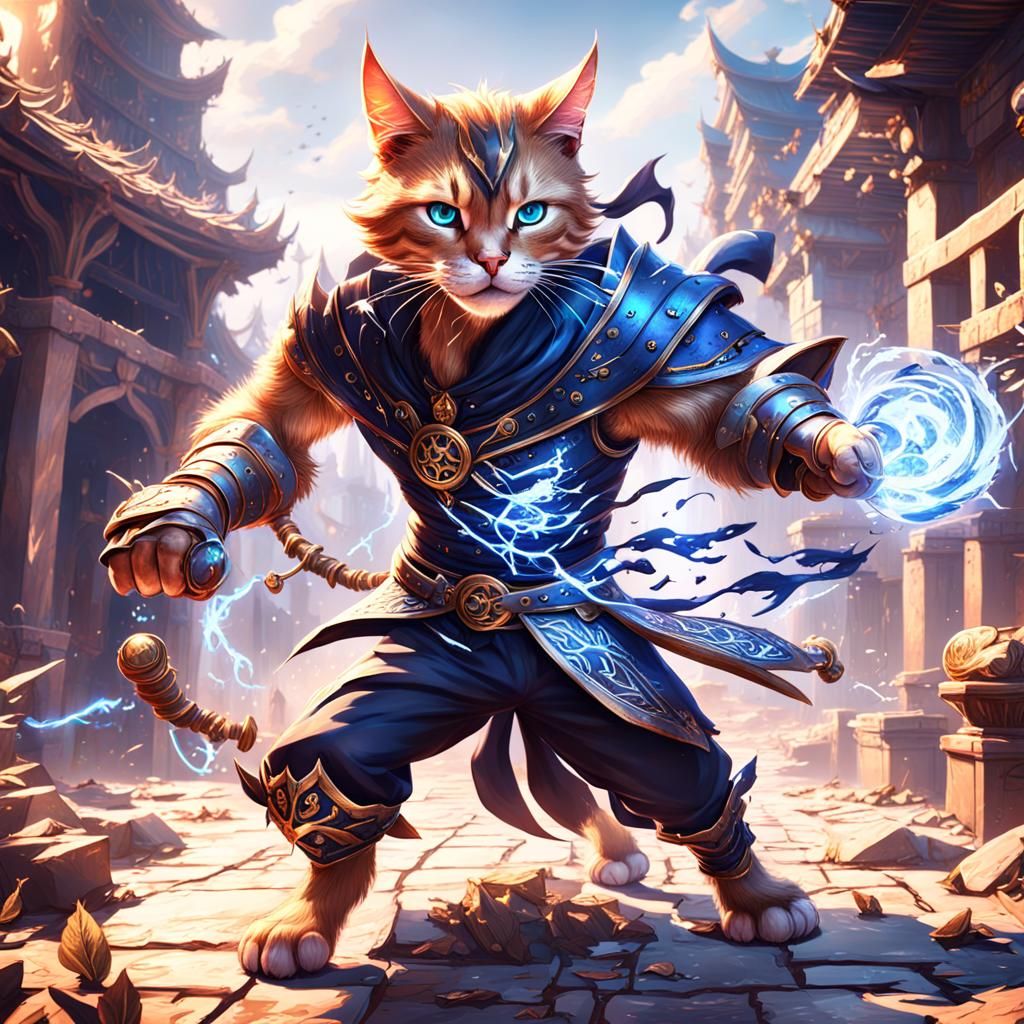 Magical Catboy Battles Thieves: Fantasy Concept Art