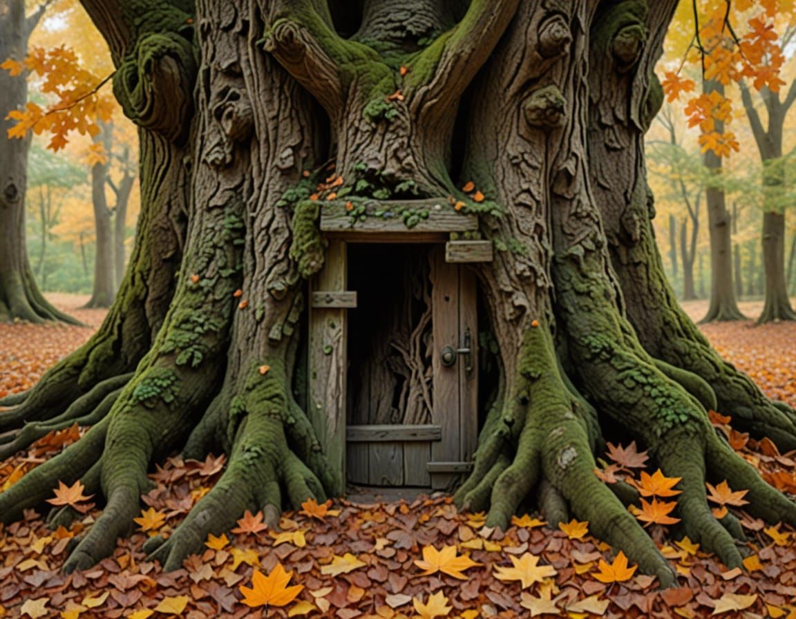 Miniature Doorway in an Old Oak Root