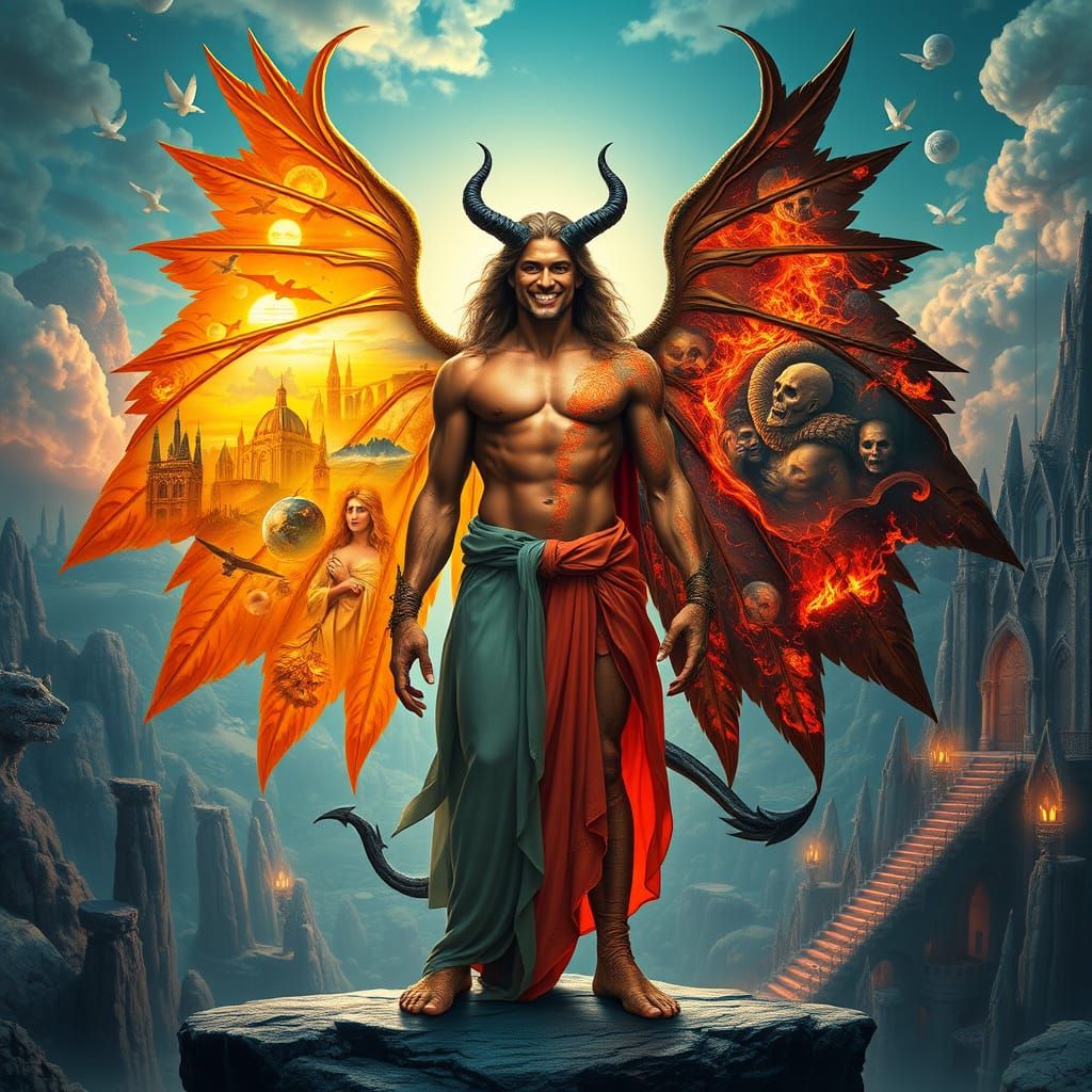 Lucifer: Angel and Demon in Surreal Split