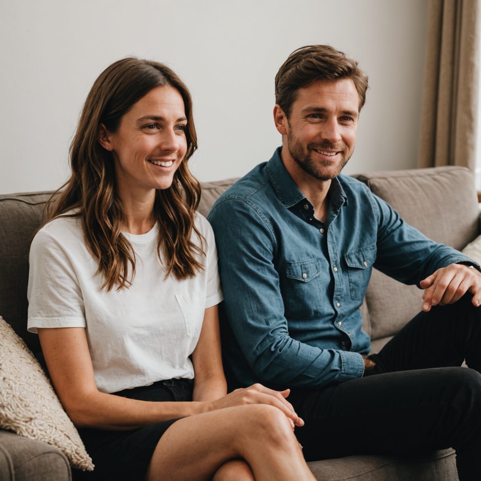 Canadian Man and Australian Woman on Couch