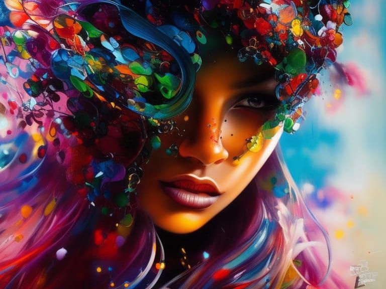 Colorful Diversity Image in Graffiti Art Style