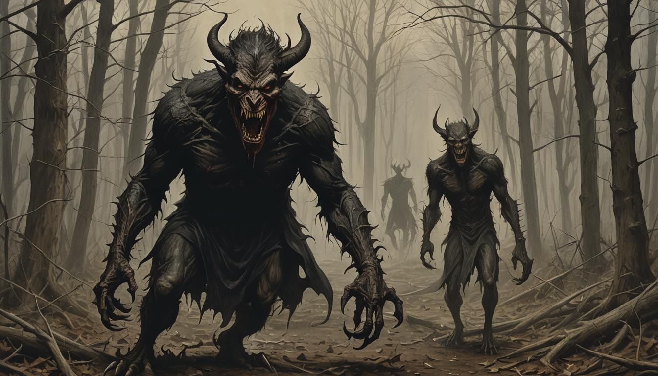 Sinister Jersey Devil Folk Horror Illustration