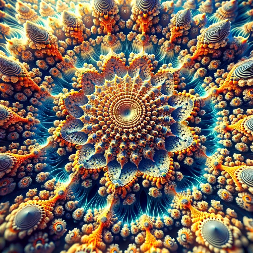 Psychedelic Fractal Art: Recursive Geometric Patterns