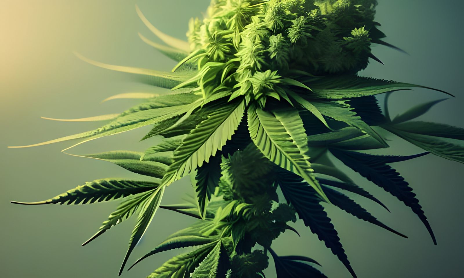 Glamorous Cannabis Plant Portrait in Matte Style