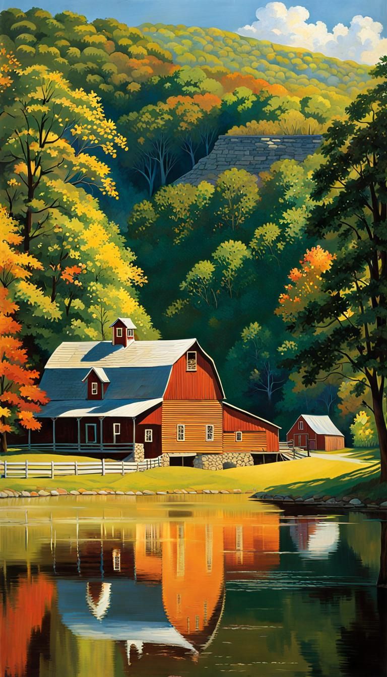 American Heartland Landscape in Hyperrealistic Style