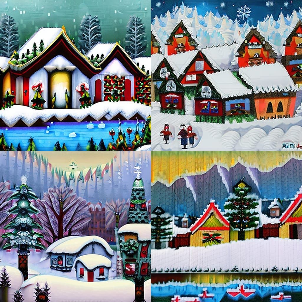 Snowy Christmas in a Quaint Village