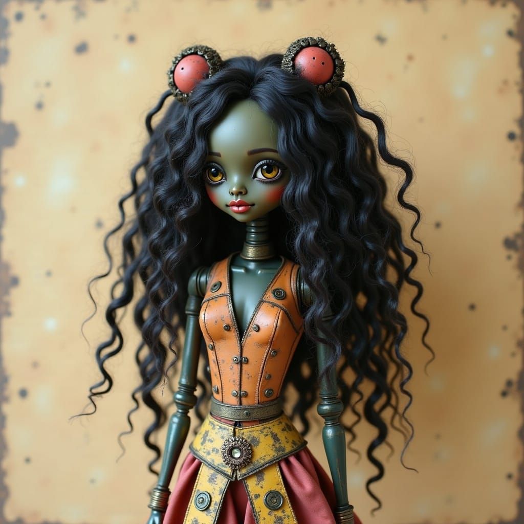 Surreal Wakanda Robot Lady in Cyberpunk Aesthetic