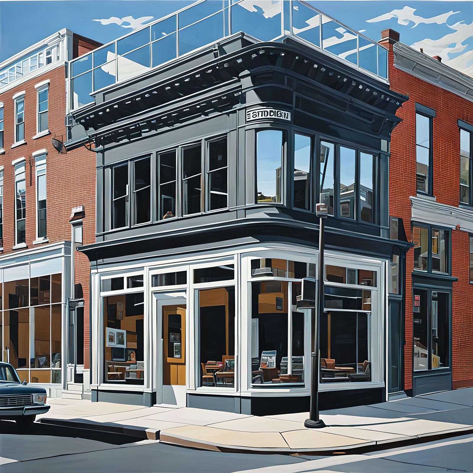 Storefront on a Sunday Morning (after Richard Estes)