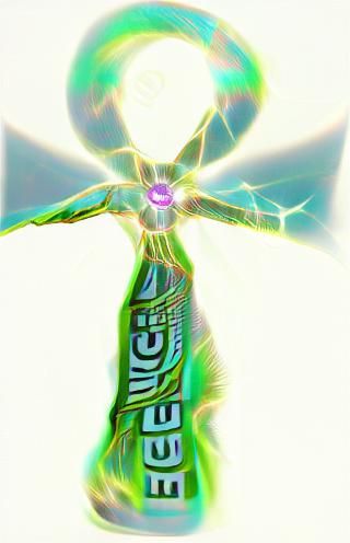 Golden Ankh Radiating Energy
