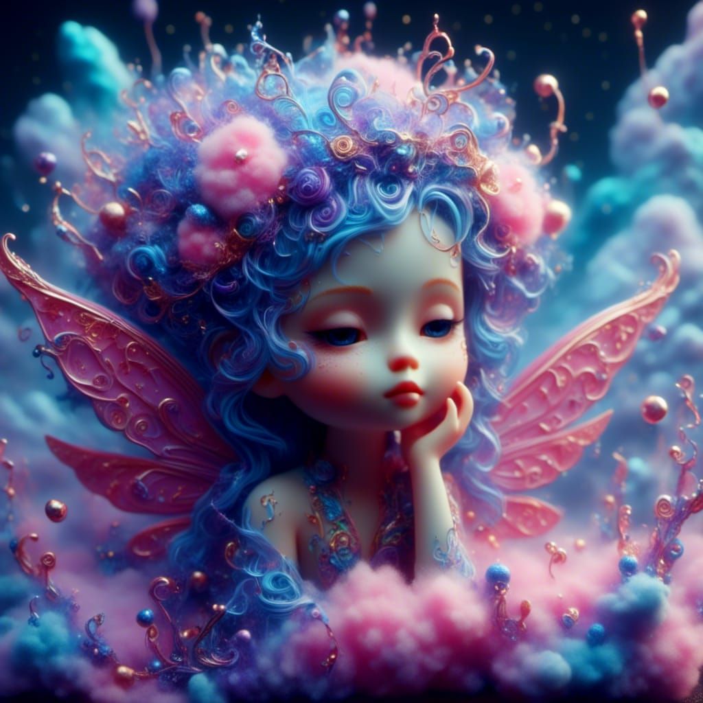 Cotton Candy Swirly Pixie