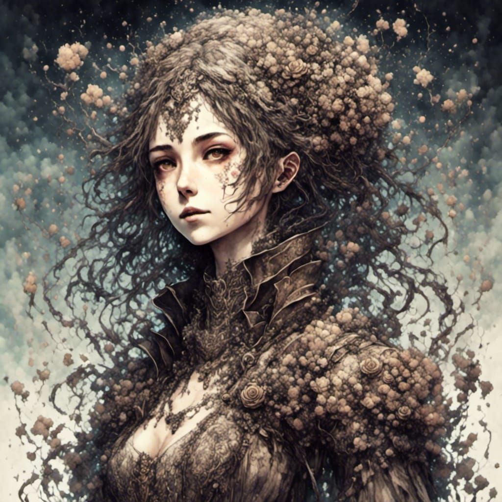 Textured Female Character Portrait