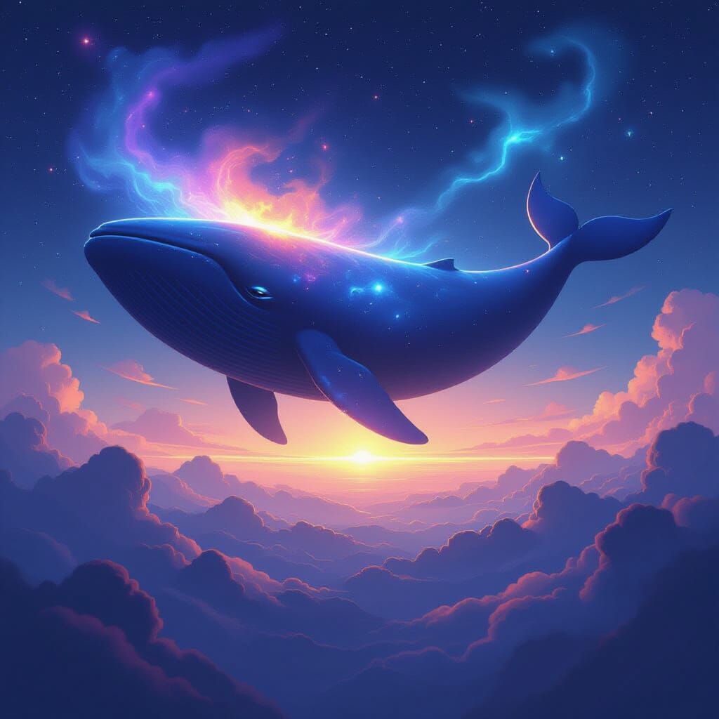 Cosmic Whale's Last Song in Pixel Art Style