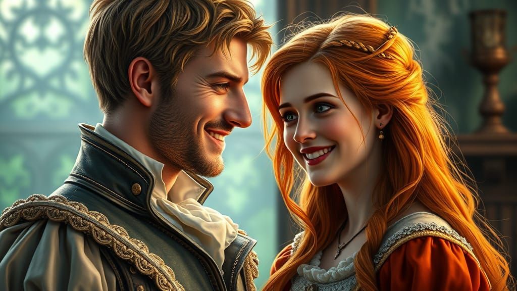 Dashing Duke of the 19th Century Engages with His Teenage Da...