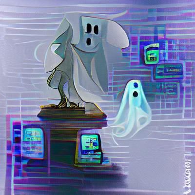 Minimalist Ghost Figure in Monochromatic Style