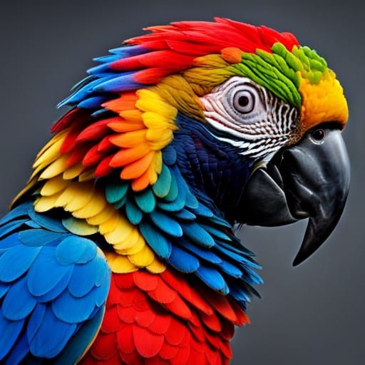 Vibrant Royal Parrot Portrait in Studio Lighting