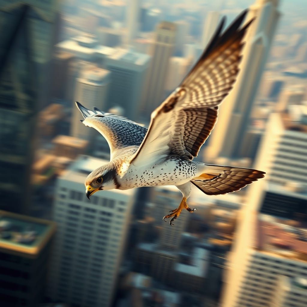 Peregrine Falcon in High-Speed Dive