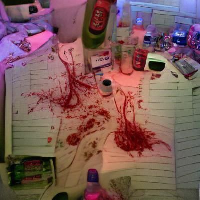 Visceral Bloody Mess: High Contrast Image