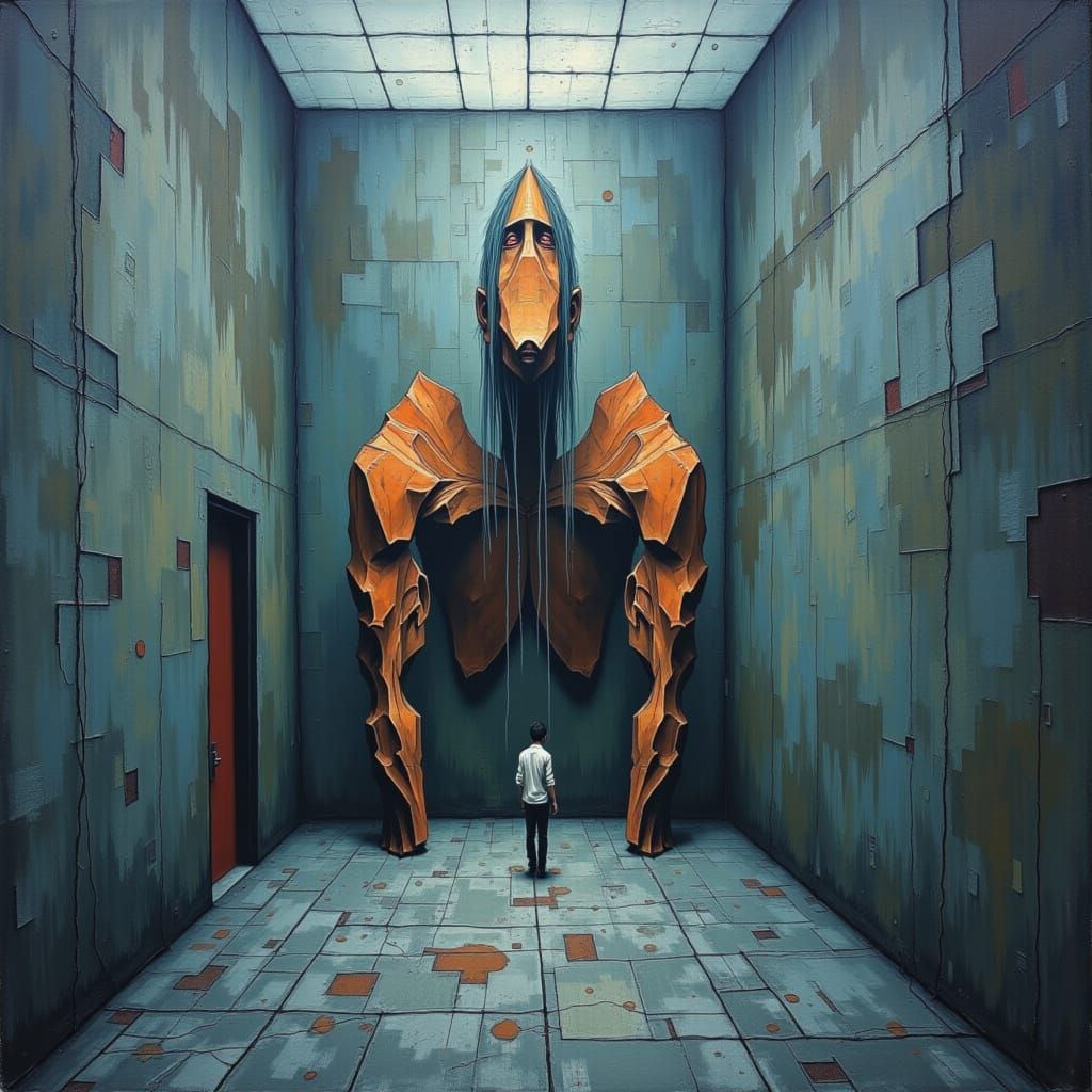 Surreal Pulsing Room with Echoing Breath